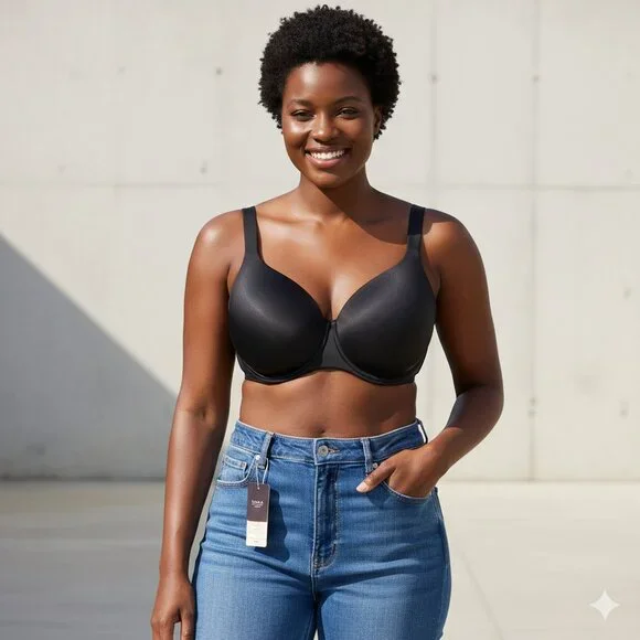 Soma Stunning Support Full Coverage Bra Solid Black Women's Size 40G - Picture 1 of 11